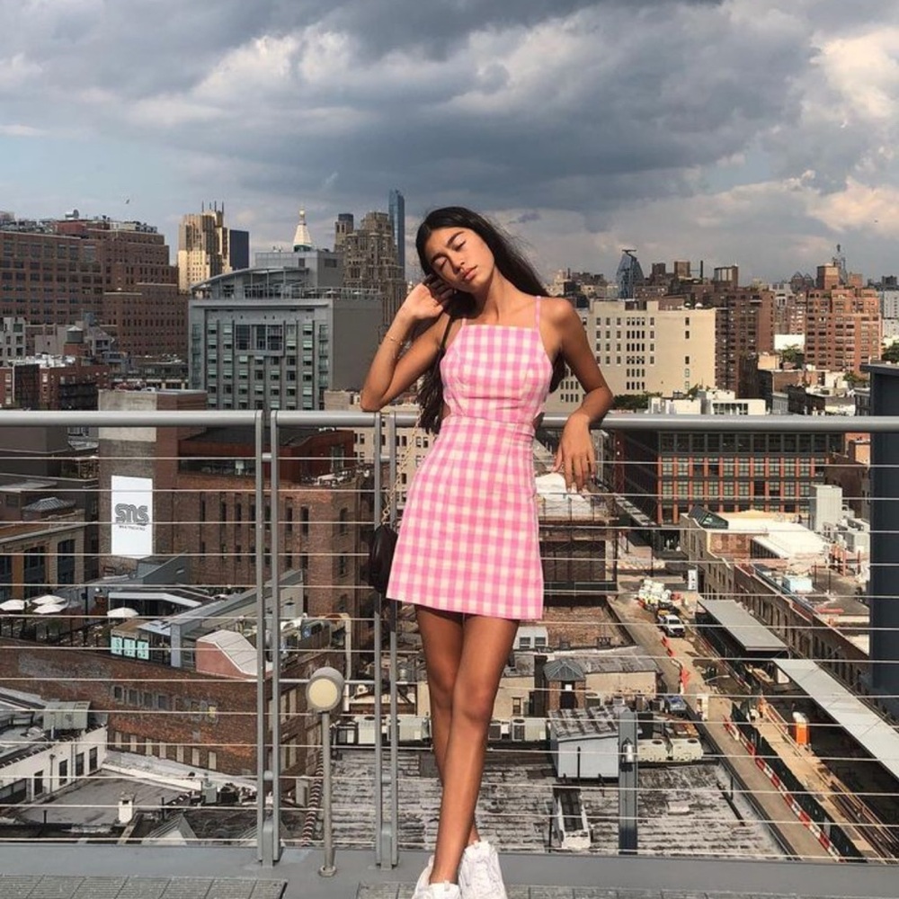 BP Pink and White Plaid Top
